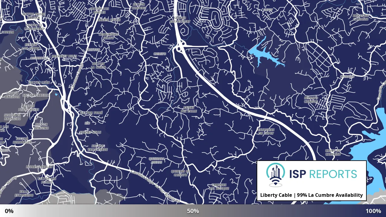 La Cumbre, PR map of internet availability