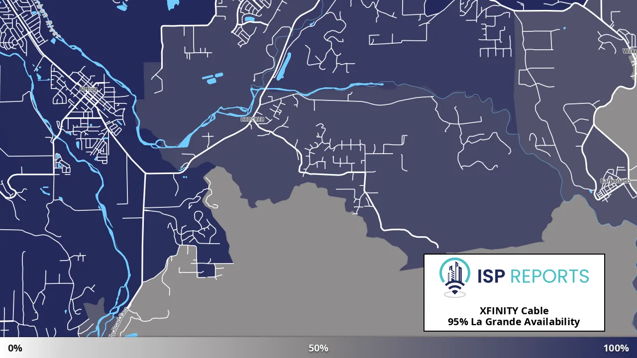 La Grande, WA map of internet availability
