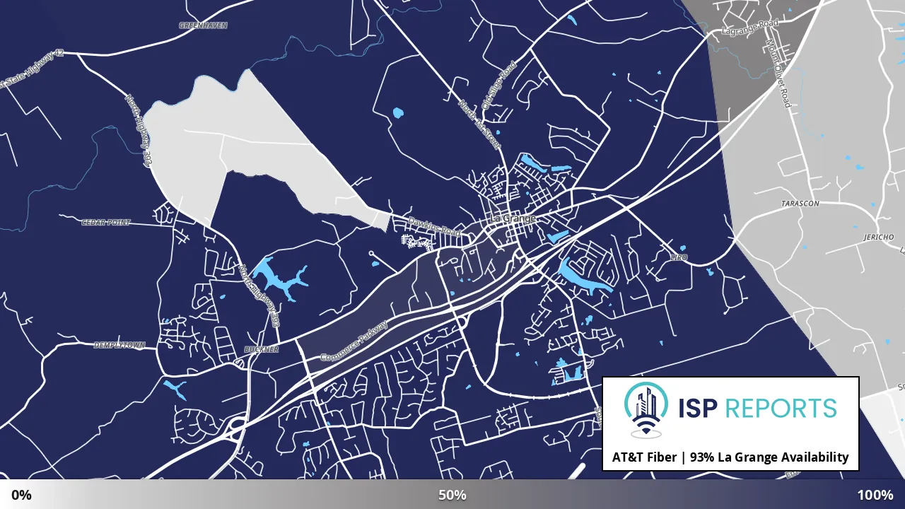 La Grange, KY map of internet availability