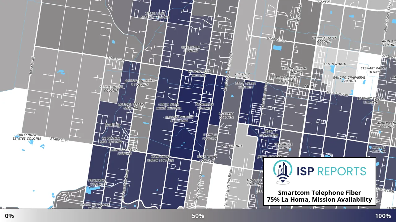 La Homa, Mission, TX map of internet availability