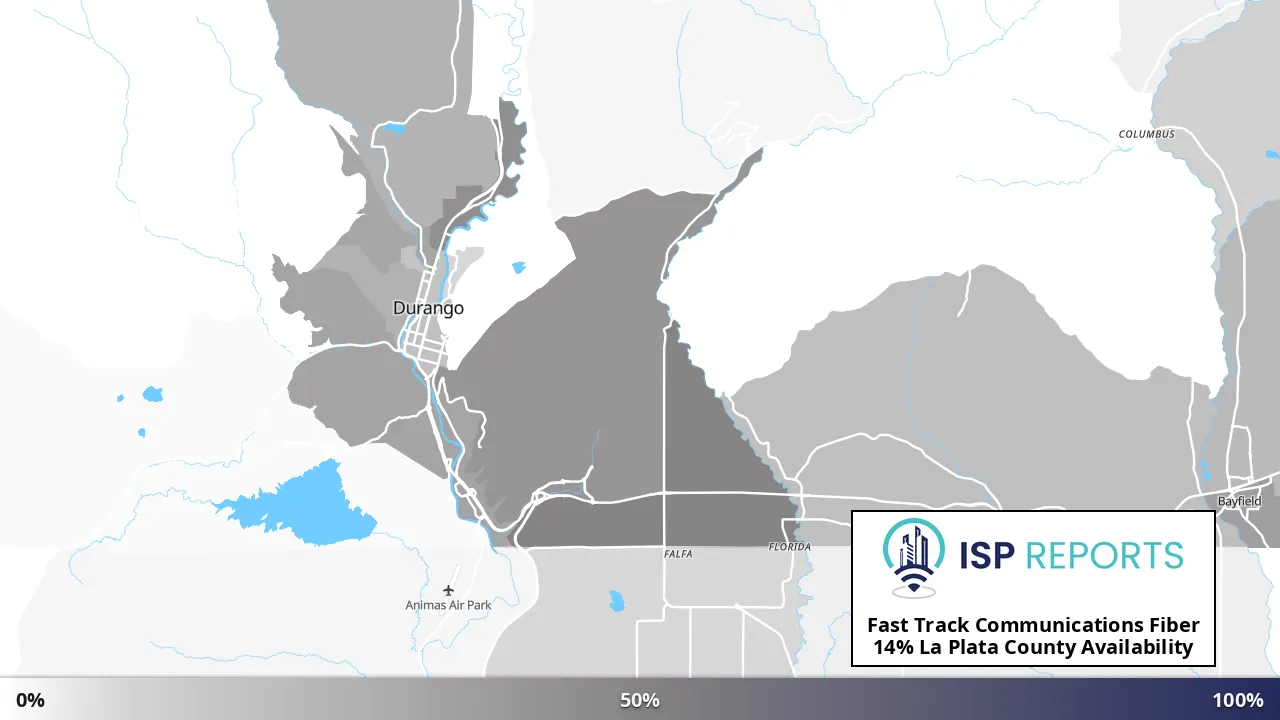 La Plata County, CO map of internet availability