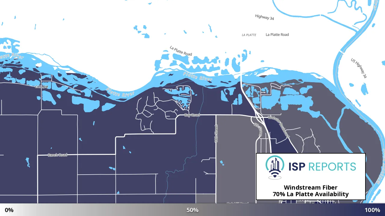 La Platte, NE map of internet availability