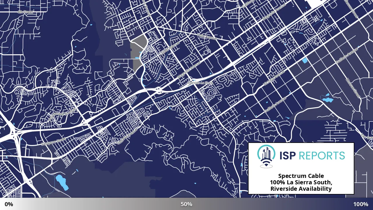 La Sierra South, Riverside, CA map of internet availability