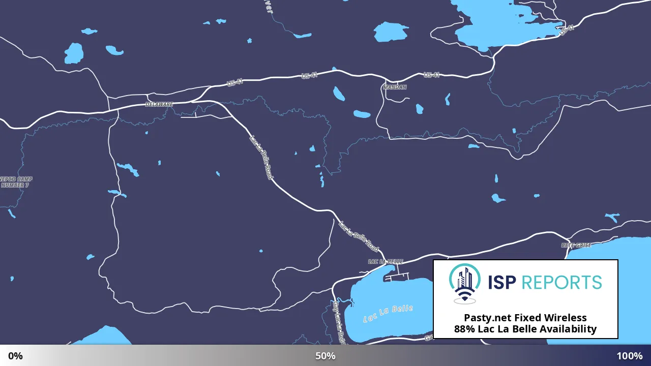 Lac La Belle, MI map of internet availability