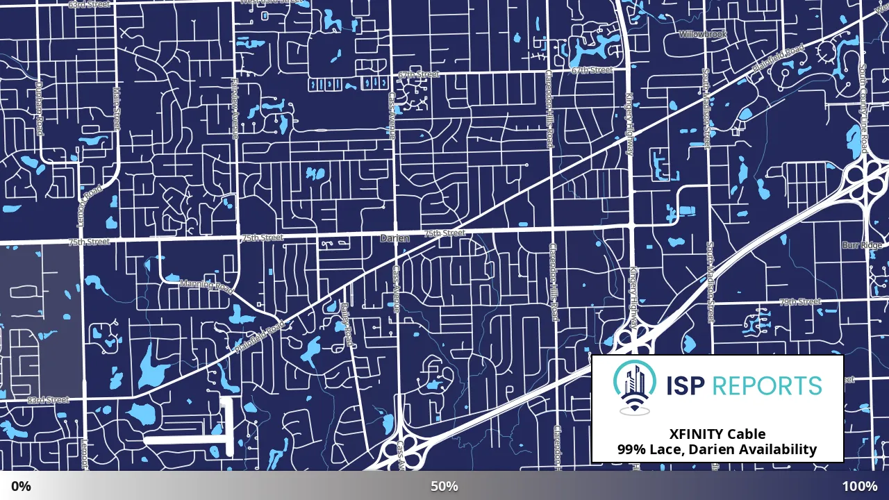Lace, Darien, IL map of internet availability