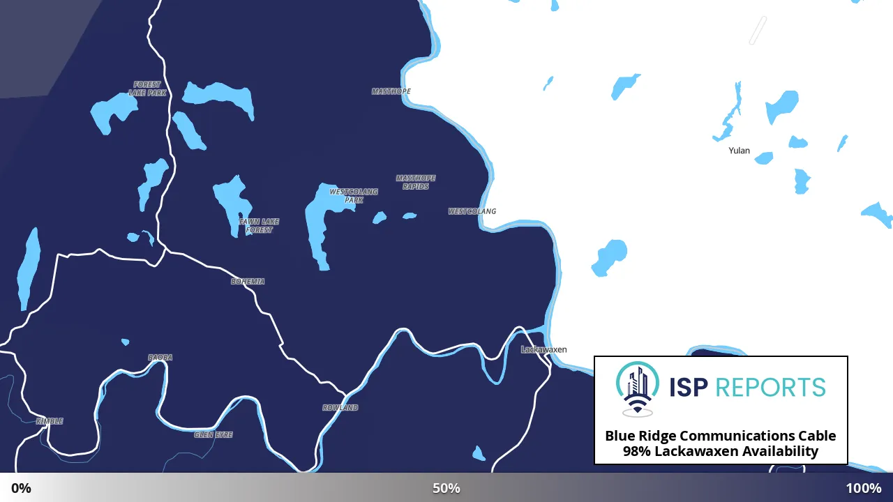 Lackawaxen, PA map of internet availability