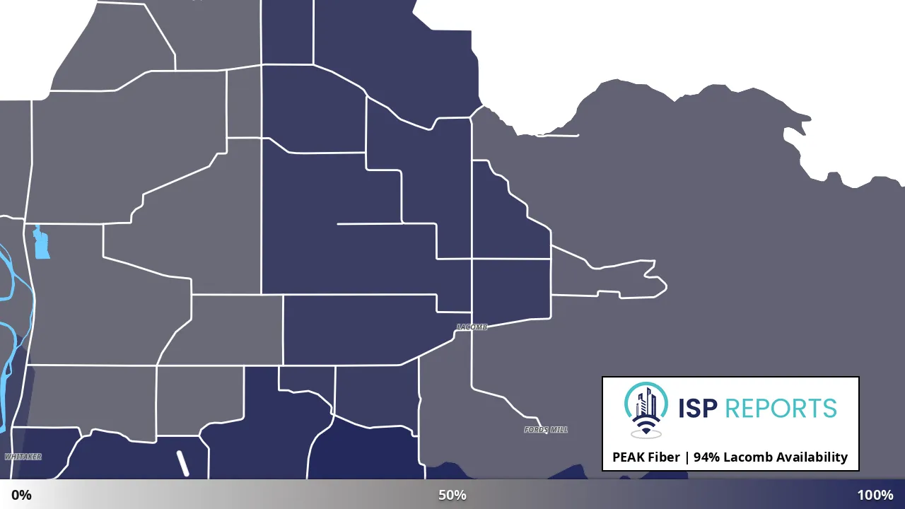 Lacomb, OR map of internet availability