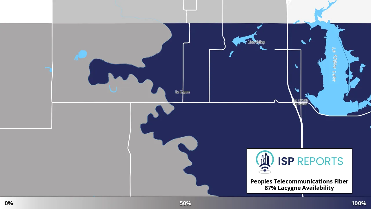 Lacygne, KS map of internet availability