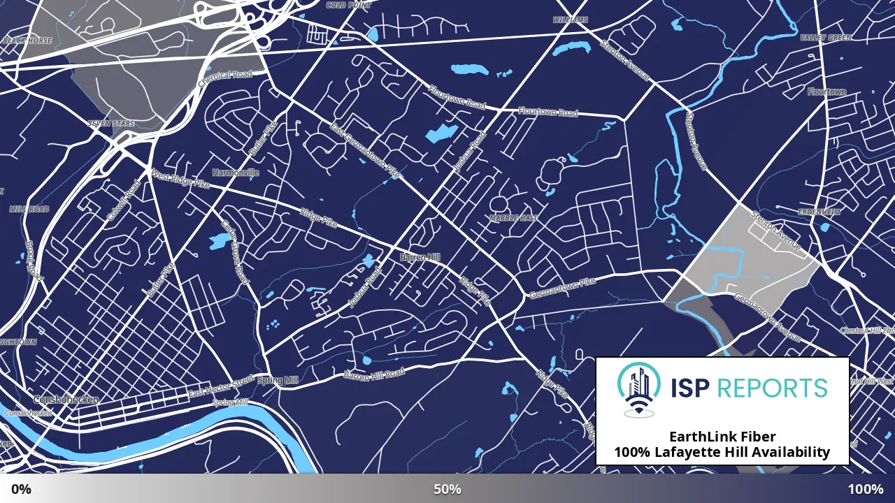 Lafayette Hill, PA map of internet availability