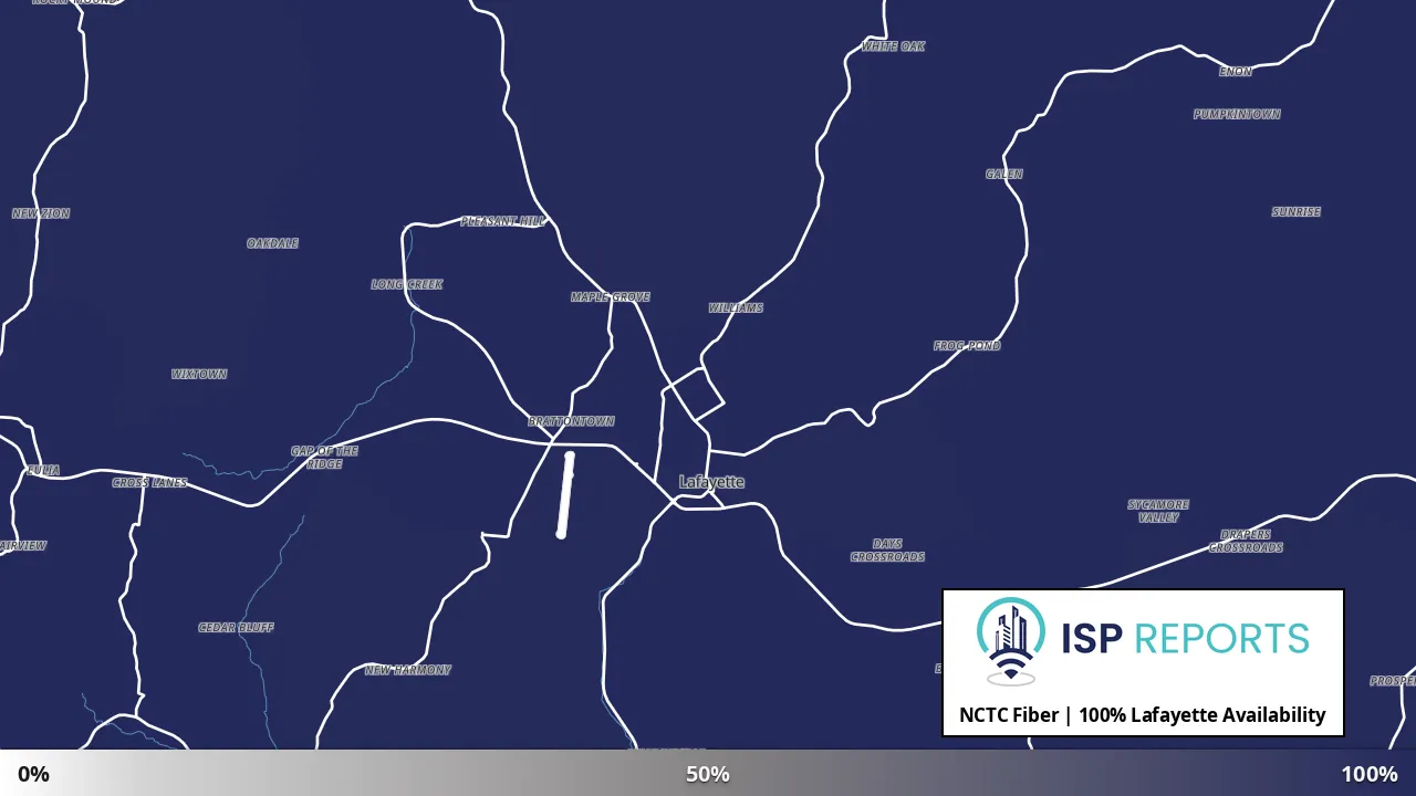 Lafayette, TN map of internet availability
