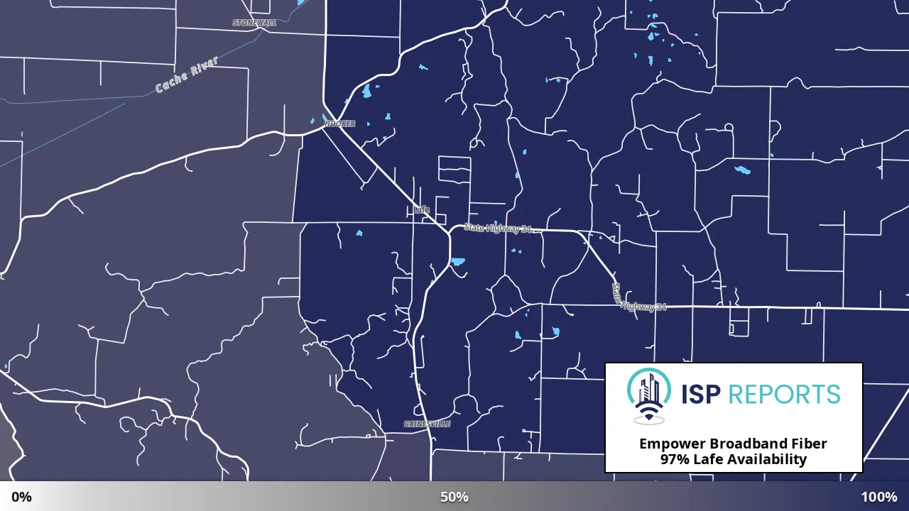 Lafe, AR map of internet availability