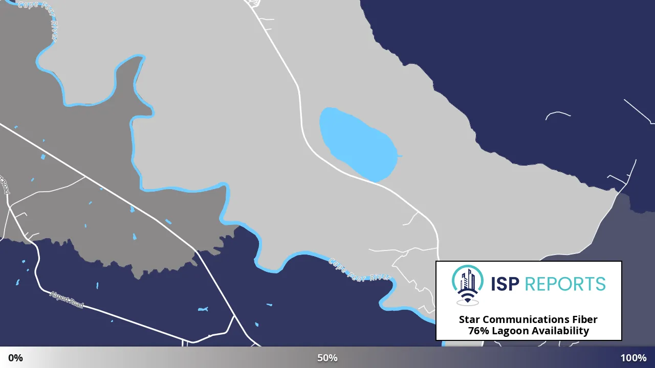 Lagoon, NC map of internet availability