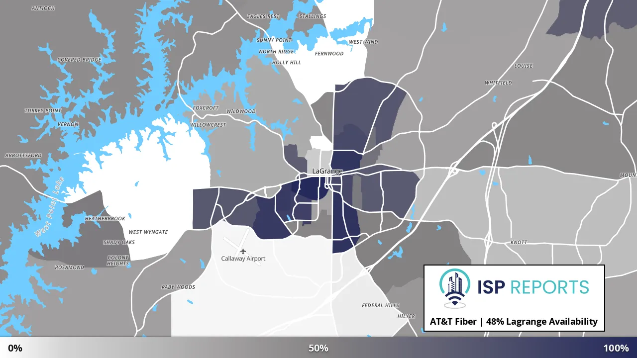 Lagrange, GA map of internet availability