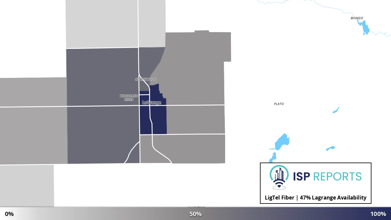 Lagrange, IN map of internet availability