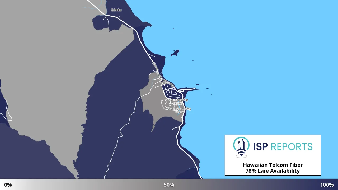 Laie, HI map of internet availability