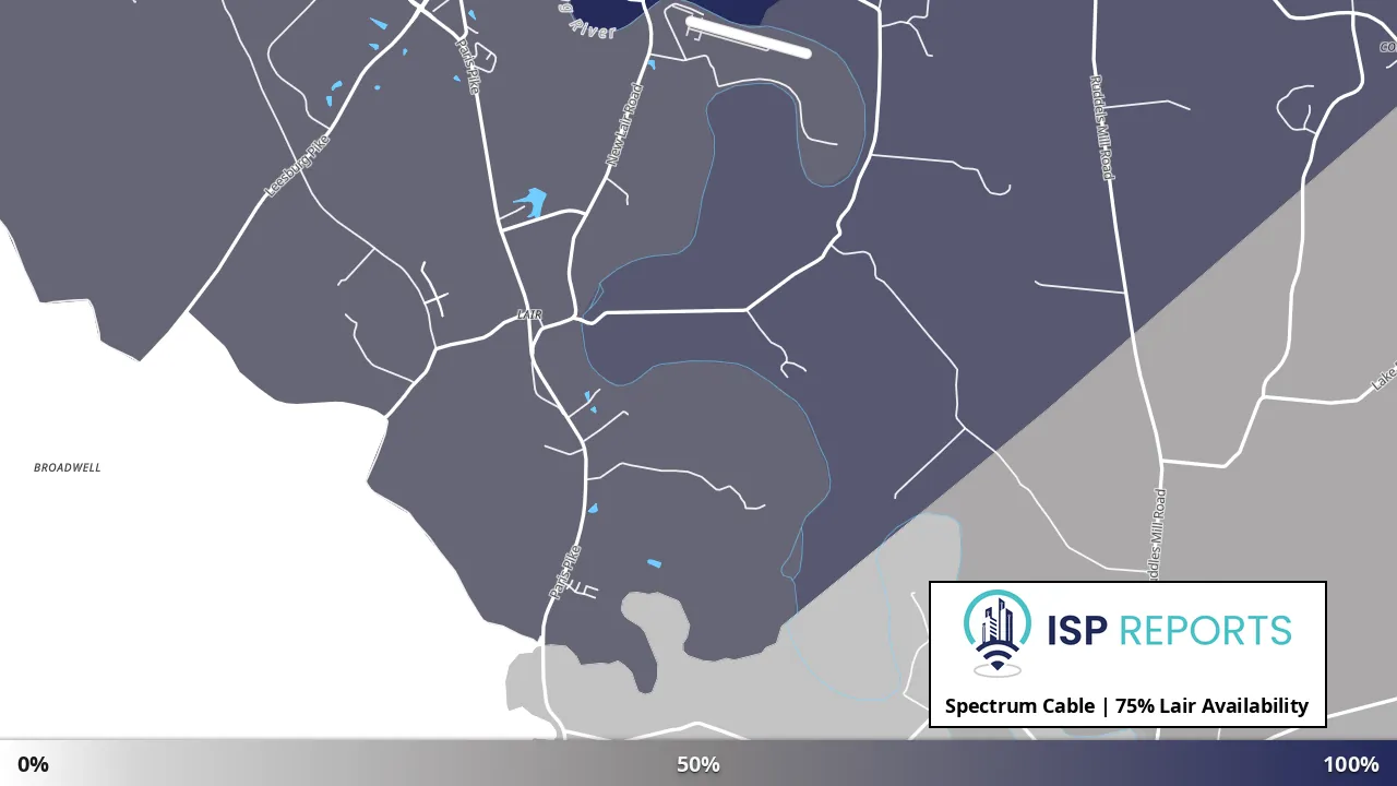 Lair, KY map of internet availability