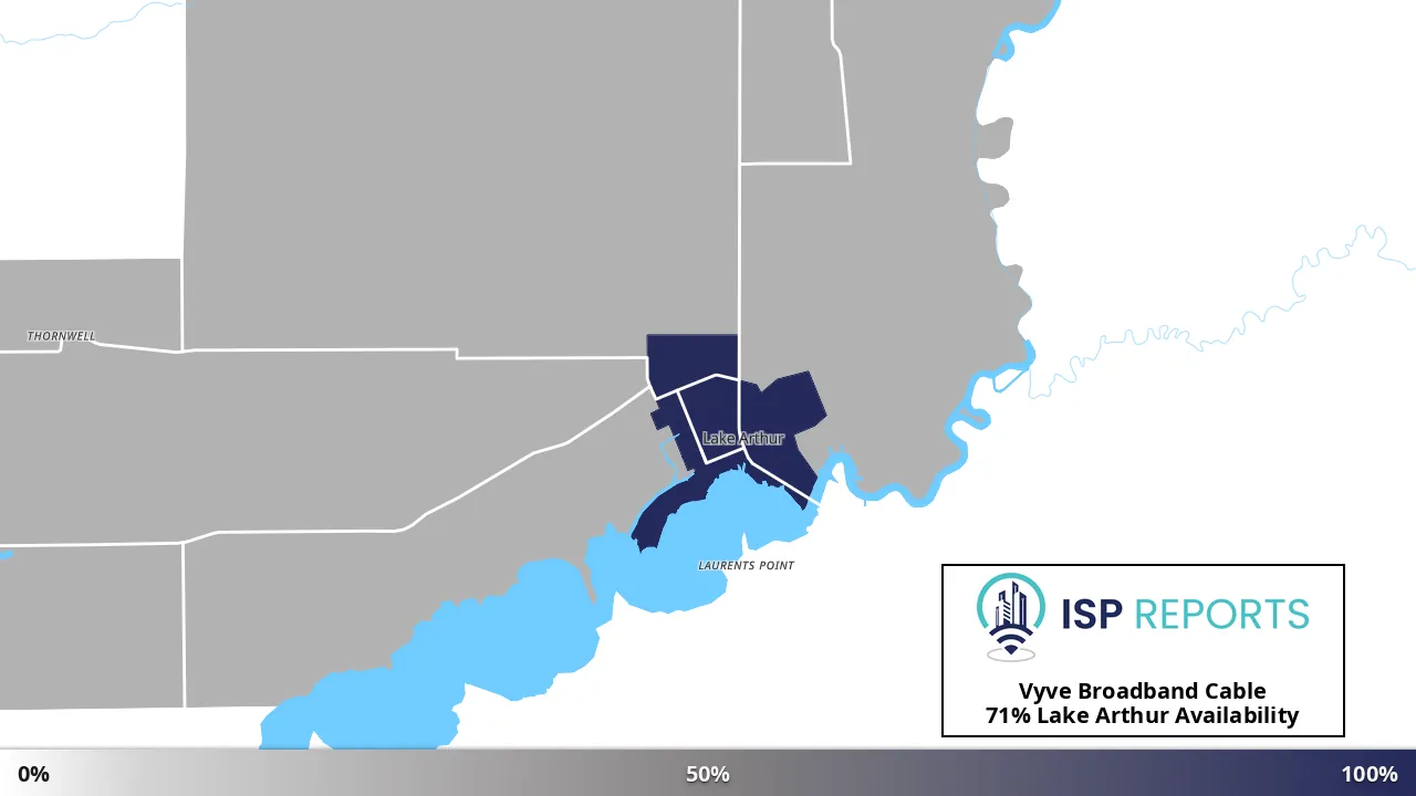 Lake Arthur, LA map of internet availability