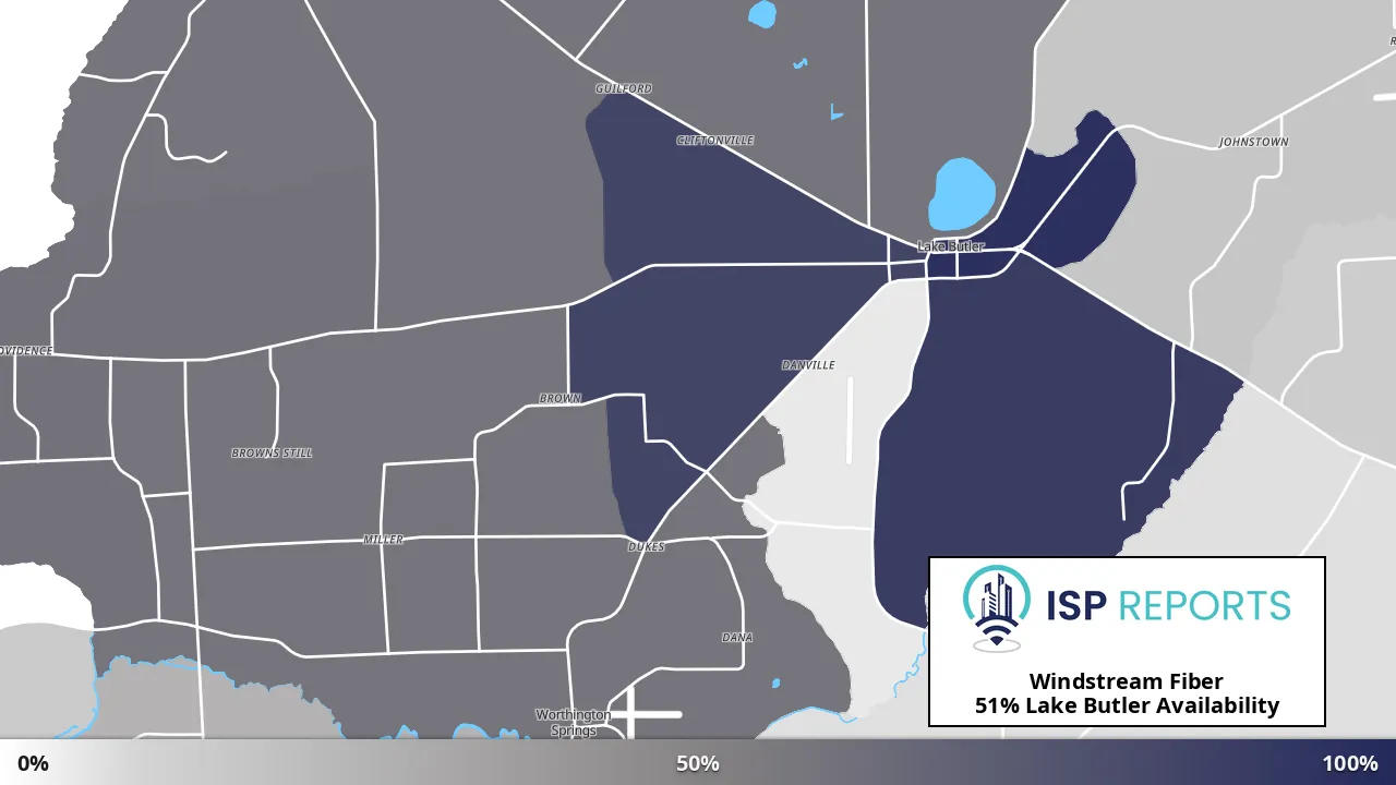 Lake Butler, FL map of internet availability