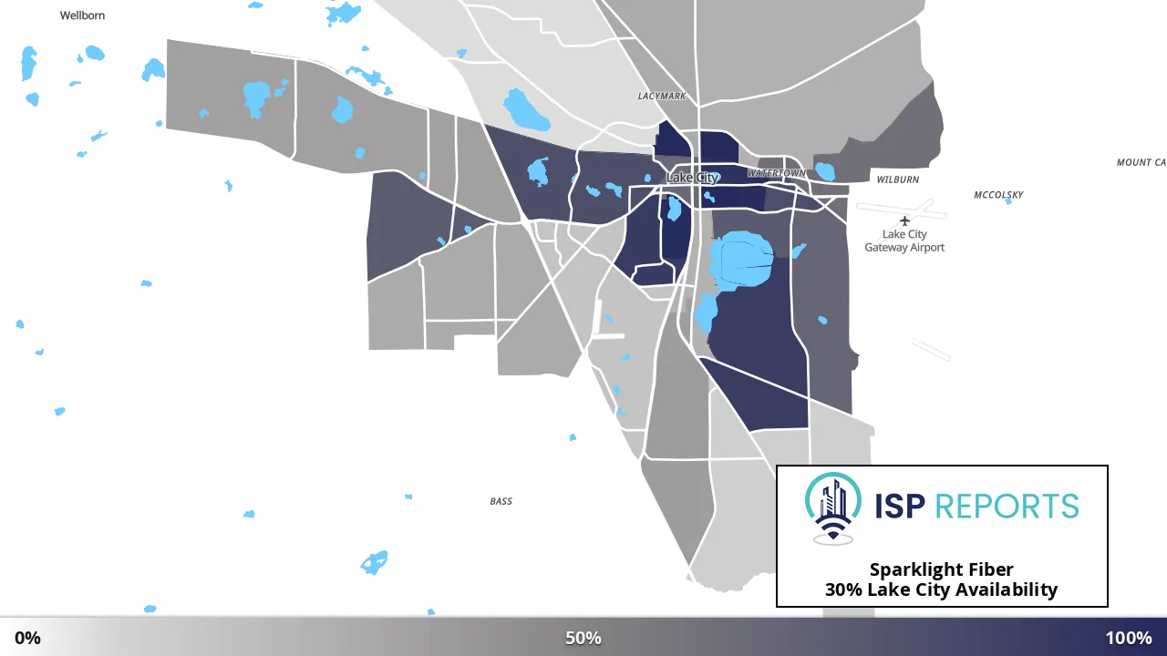 Lake City, FL map of internet availability