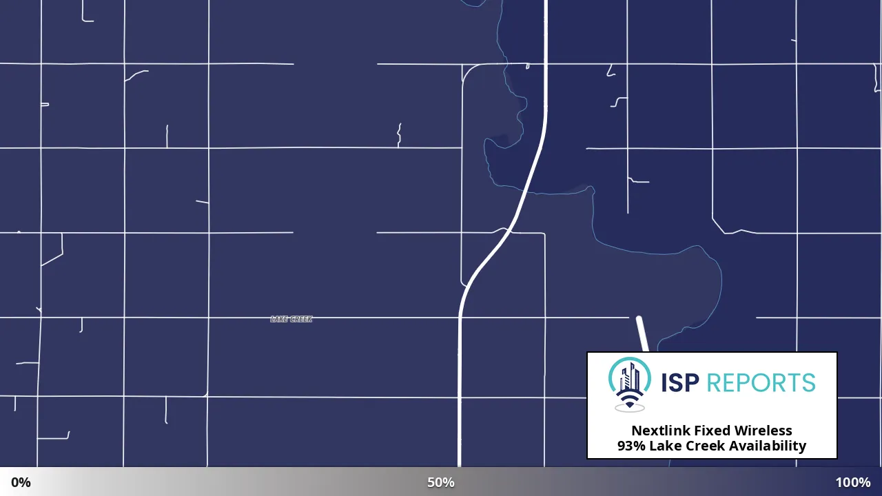 Lake Creek, OK map of internet availability