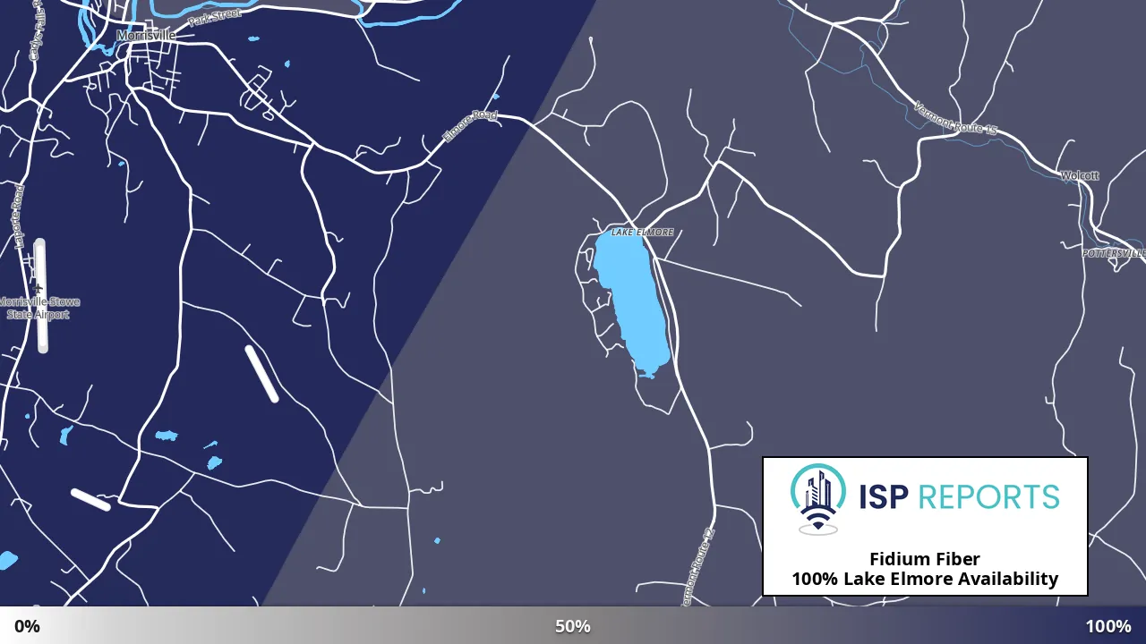 Lake Elmore, VT map of internet availability