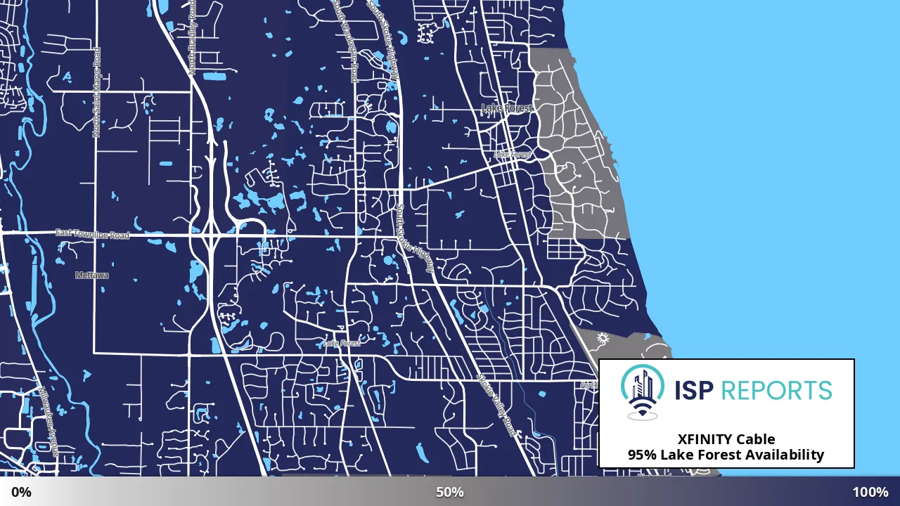 Lake Forest, IL map of internet availability