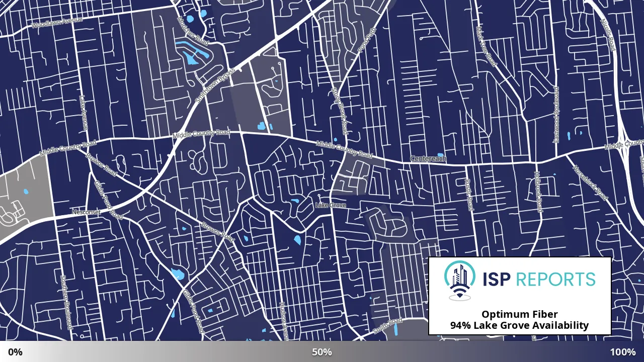 Lake Grove, NY map of internet availability
