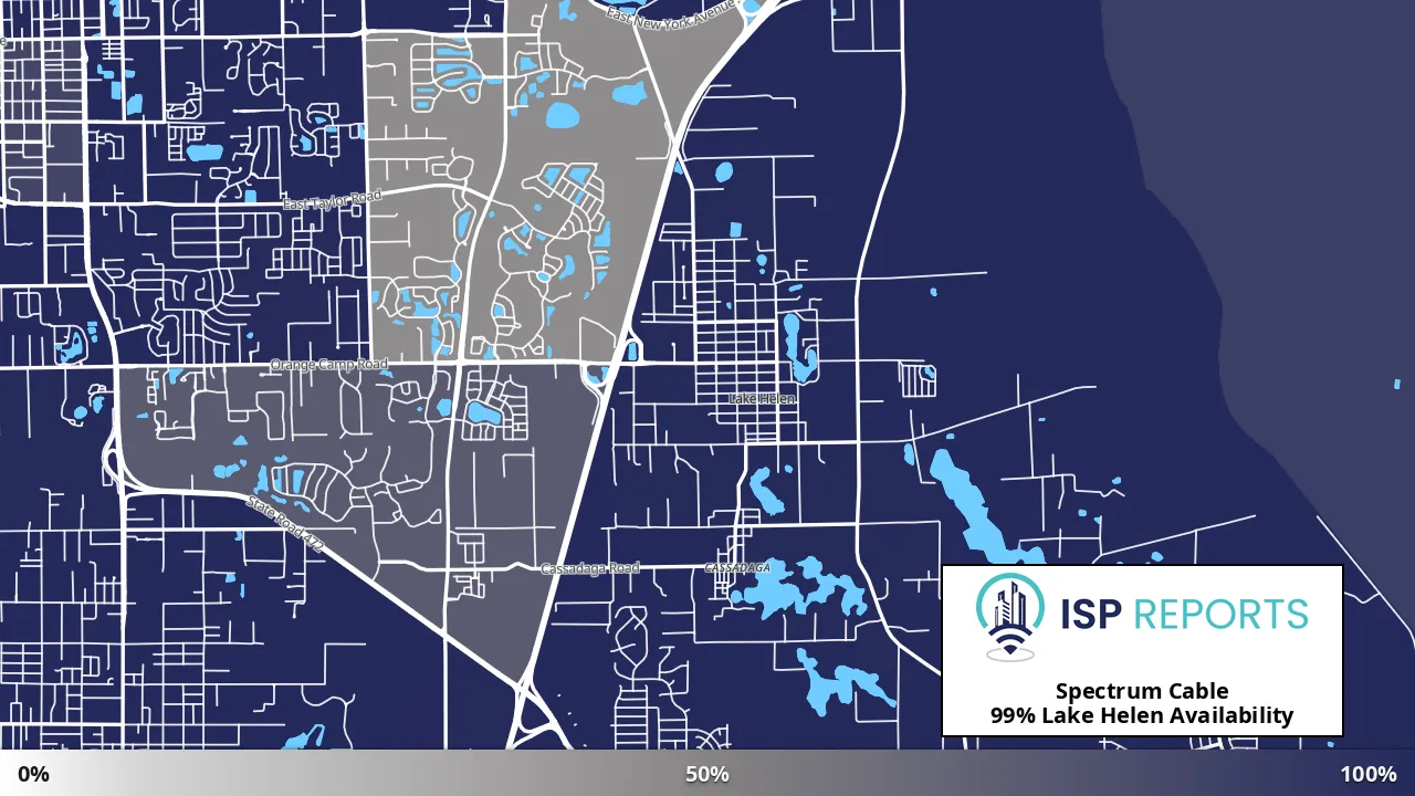 Lake Helen, FL map of internet availability