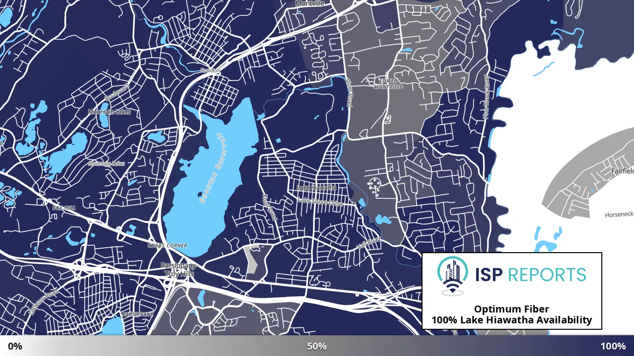 Lake Hiawatha, NJ map of internet availability