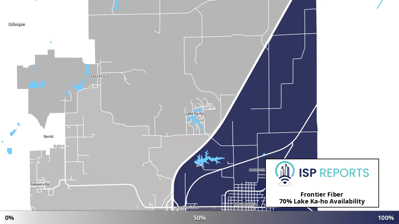 Lake Ka-ho, IL map of internet availability
