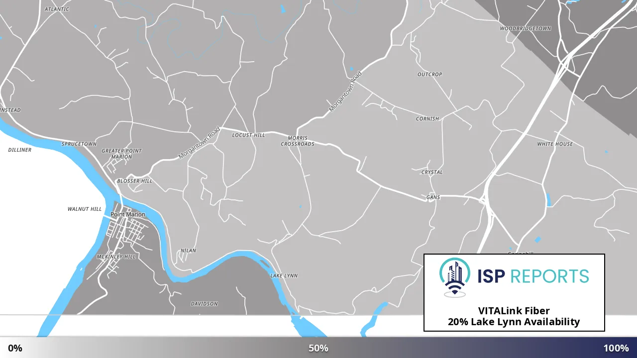 Lake Lynn, PA map of internet availability