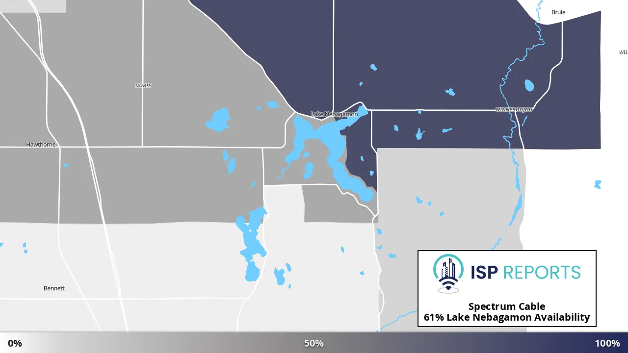Lake Nebagamon, WI map of internet availability