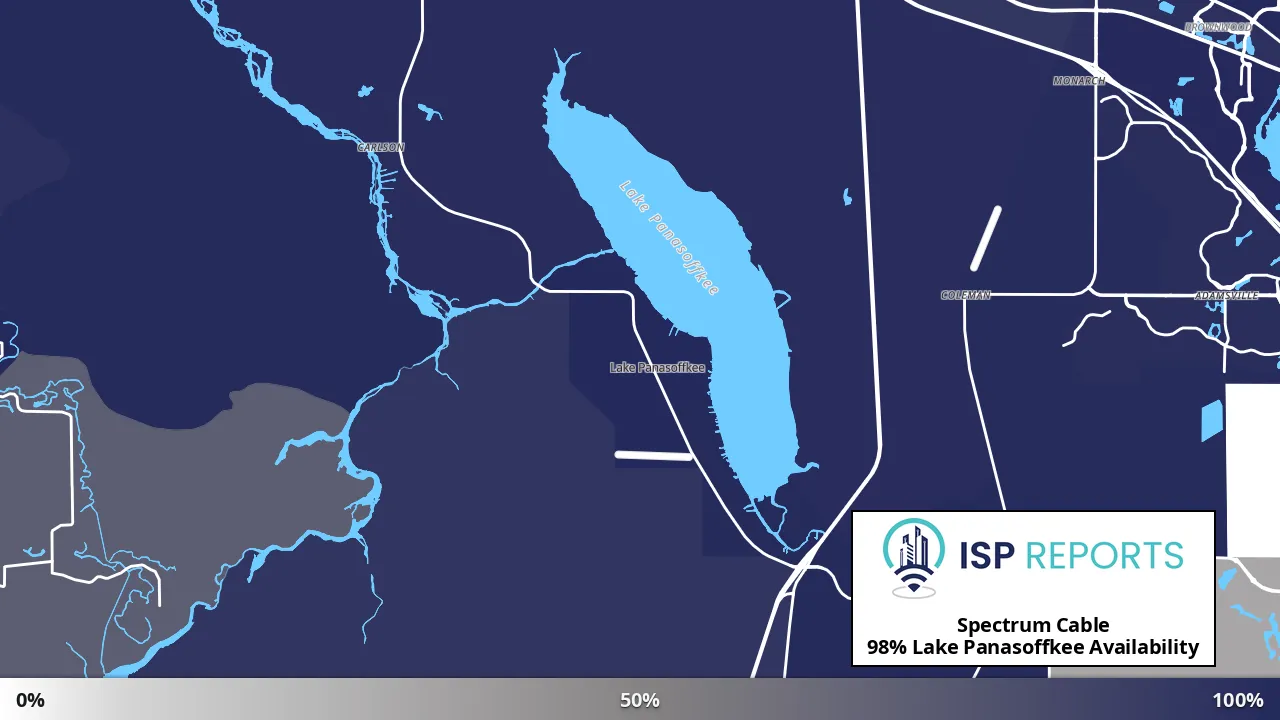 Lake Panasoffkee, FL map of internet availability
