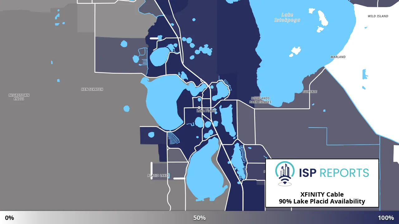 Lake Placid, FL map of internet availability