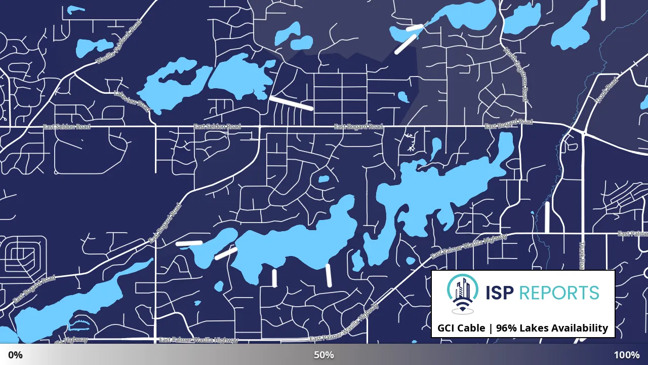 Lakes, AK map of internet availability
