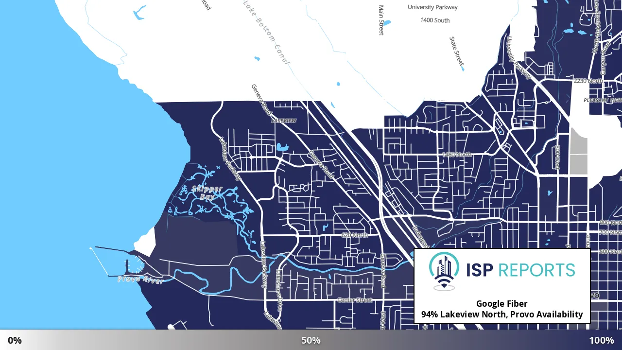 Lakeview North, Provo, UT map of internet availability