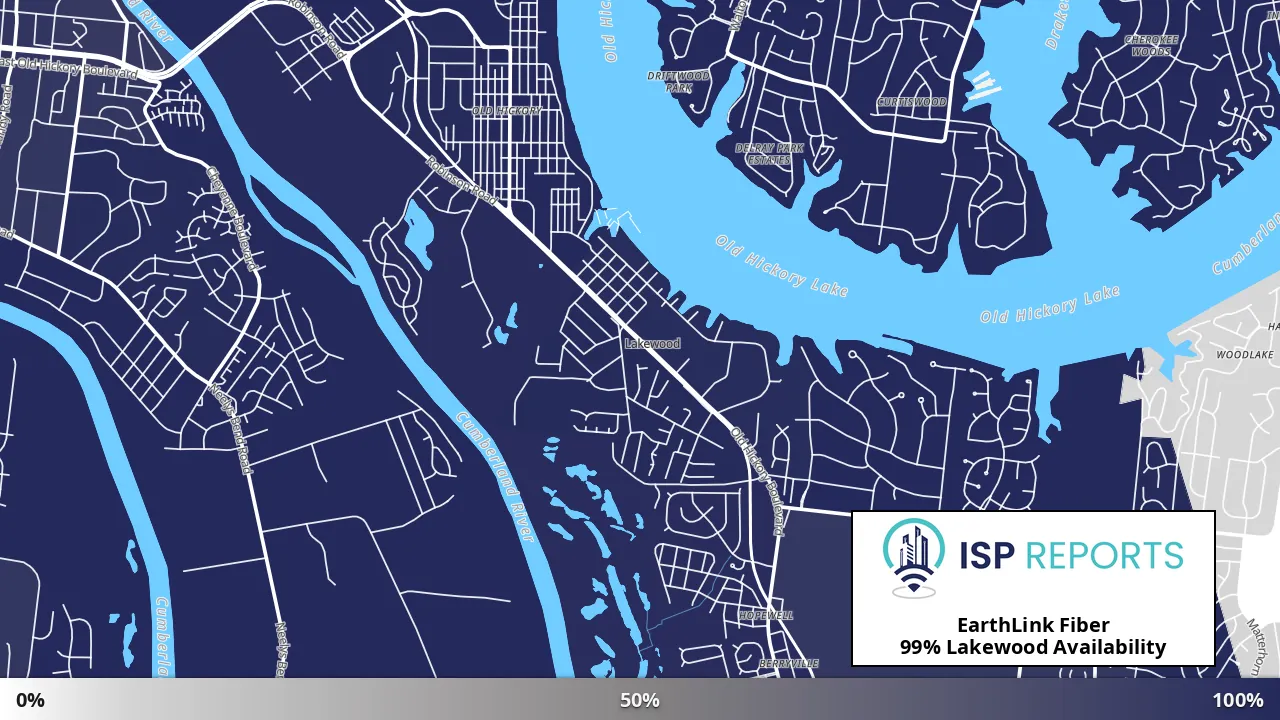 Lakewood, TN map of internet availability