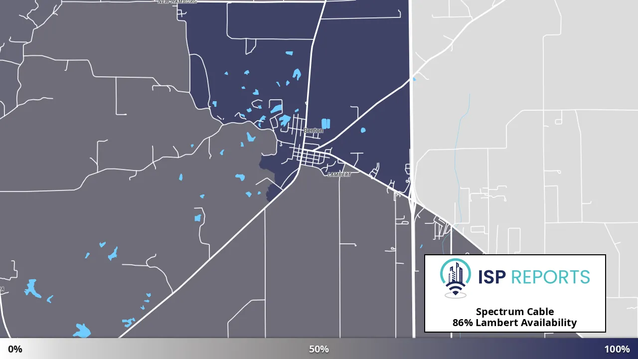 Lambert, MO map of internet availability