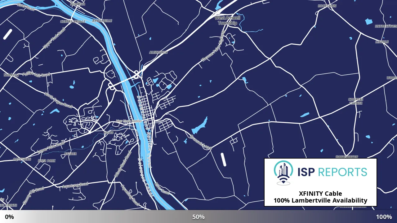 Lambertville, NJ map of internet availability