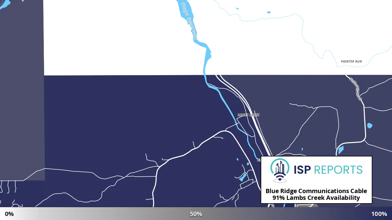 Lambs Creek, PA map of internet availability