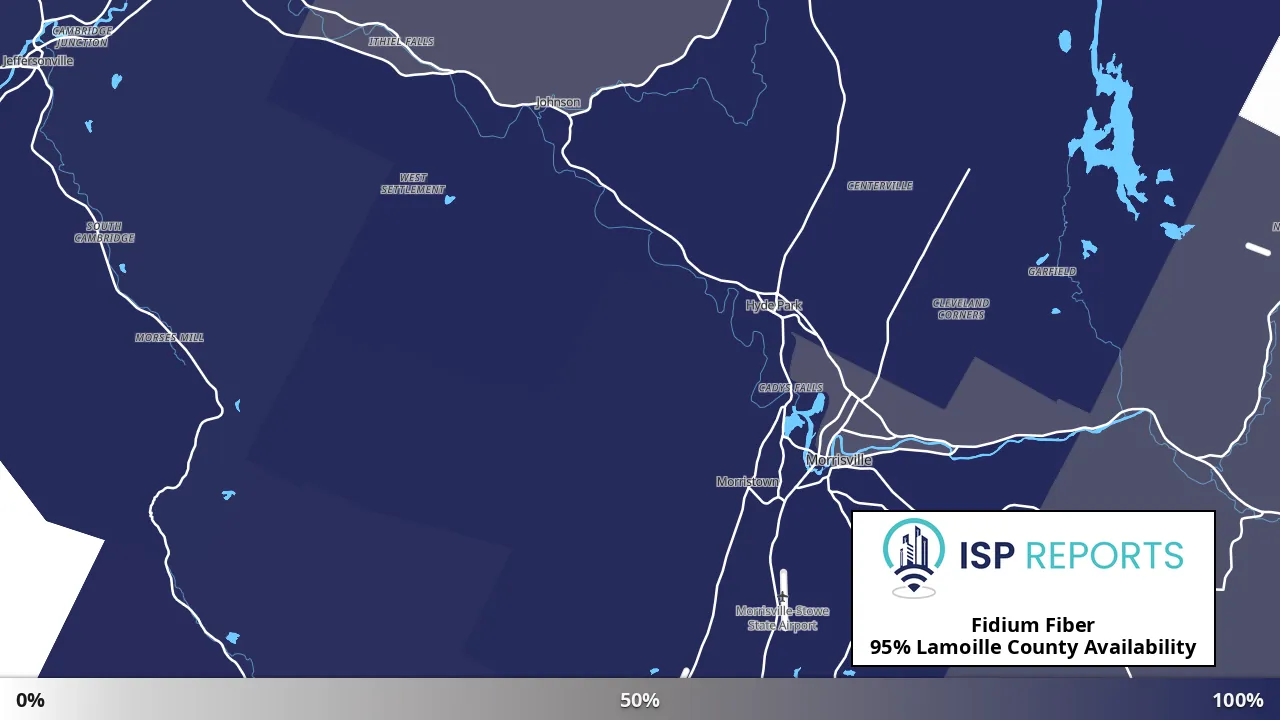 Lamoille County, VT map of internet availability