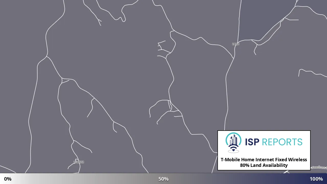 Land, AL map of internet availability