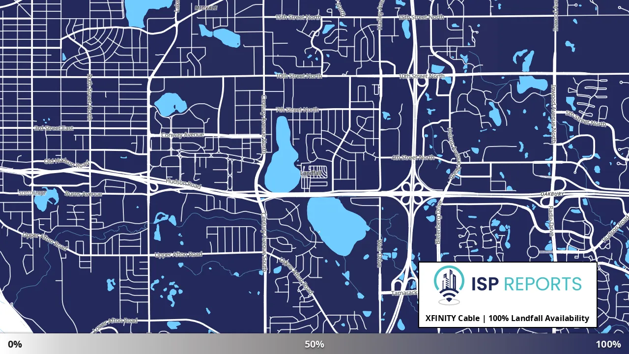 Landfall, MN map of internet availability