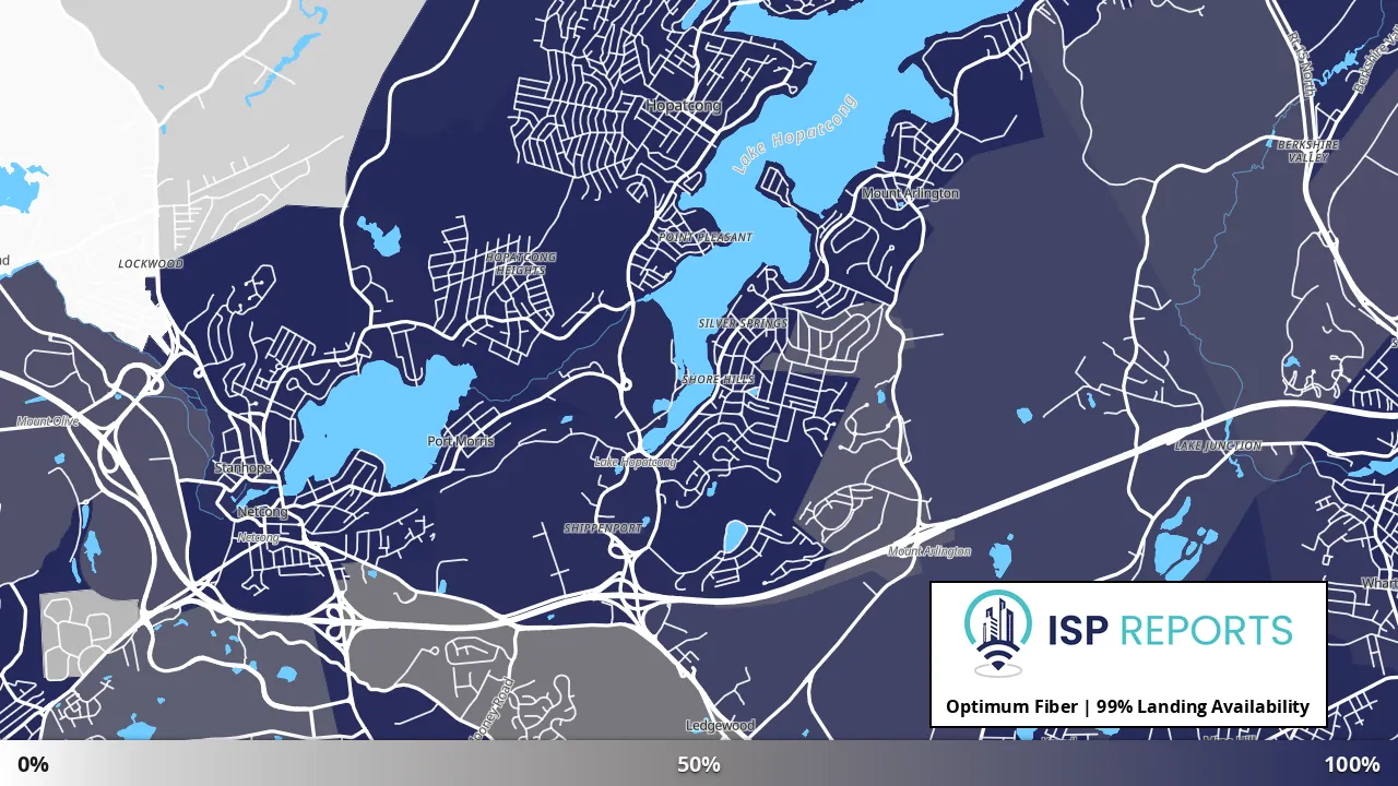 Landing, NJ map of internet availability