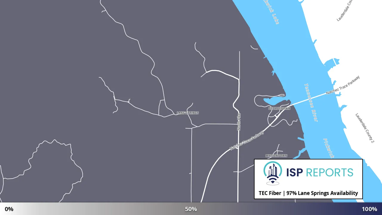 Lane Springs, AL map of internet availability