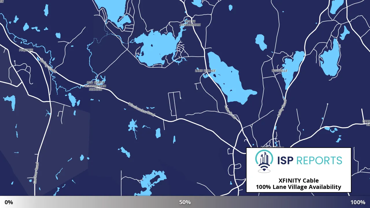 Lane Village, MA map of internet availability