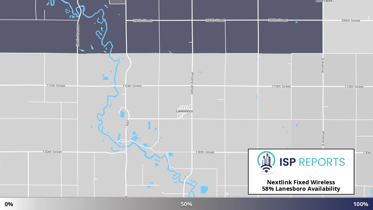 Lanesboro, IA map of internet availability