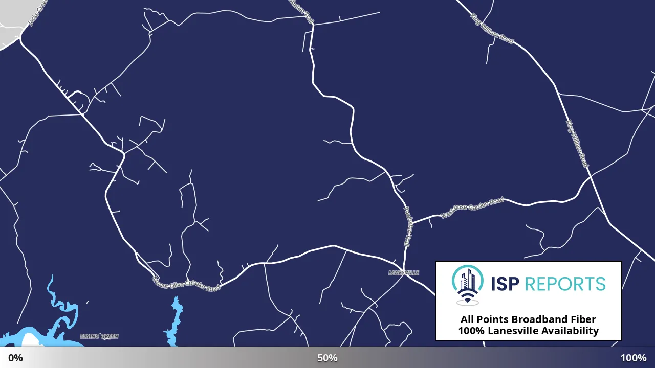Lanesville, VA map of internet availability