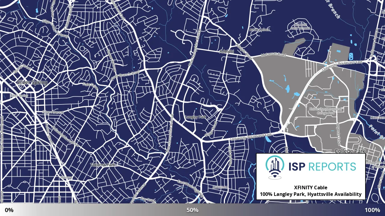Langley Park, Hyattsville, MD map of internet availability