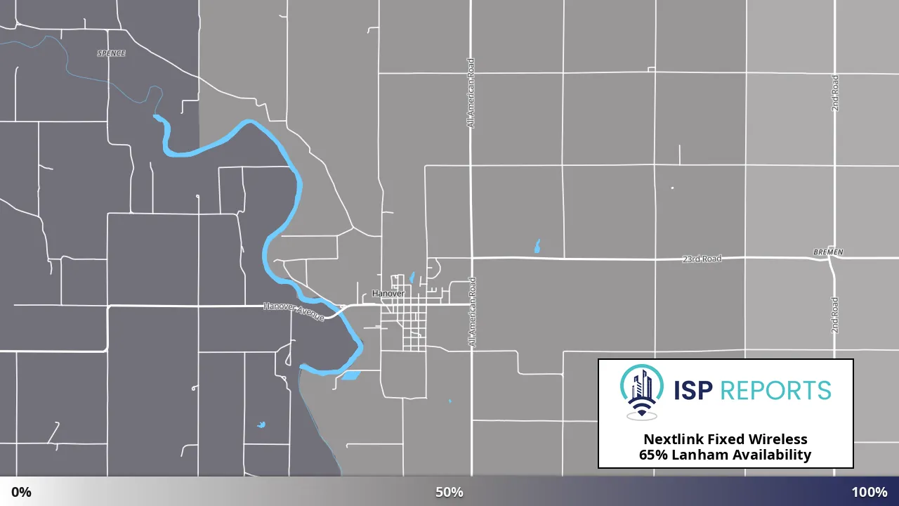 Lanham, KS map of internet availability